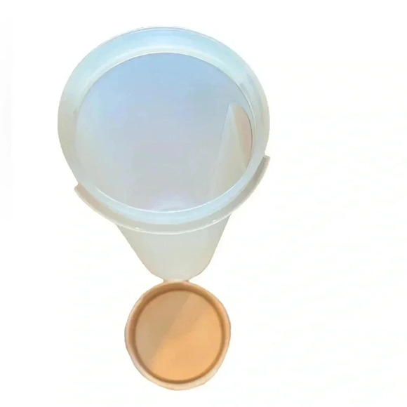 Vintage Tupperware #1643-18 Modular Mate Keeper with Pink Lid 1607-7 30 Fluid Oz - Picture 4 of 8